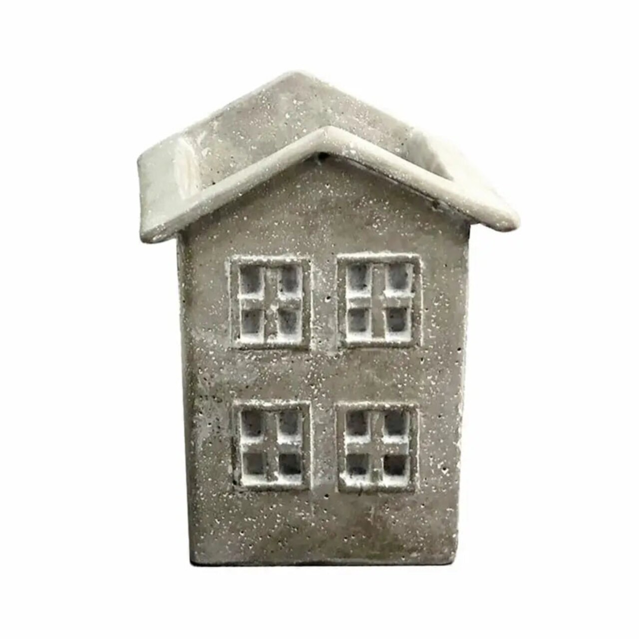 Decorative Grey Cement House Planter for Succulents Tabletop Garden Decor